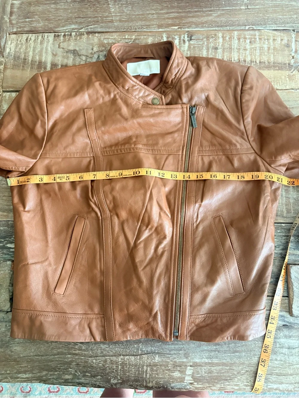 MICHAEL Michael Kors Lamb Leather Moto Jacket Brown XL
